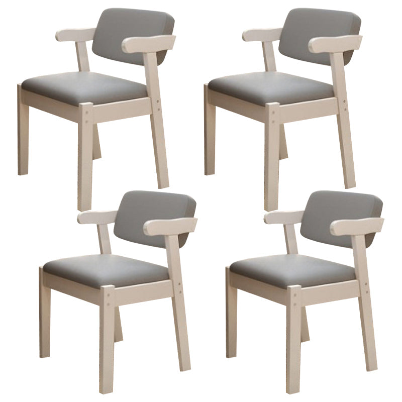 Contemporary Wood Side Chair with Arm Open Back Dining Side Chair for Home Grey 4 Piece Set White Clearhalo ' kitchen&dining_furn' 'Dining Chairs' 'Dining Tables & Seating' 'dining_chair' 'furn' 'furn_dining_chair' 'Furniture' 'furniture_dining_chair' 'Kitchen & Dining Furniture' 'kitchen' 3521728