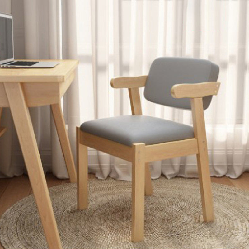 Contemporary Wood Side Chair with Arm Open Back Dining Side Chair for Home Grey 1 Piece Natural Wood Clearhalo ' kitchen&dining_furn' 'Dining Chairs' 'Dining Tables & Seating' 'dining_chair' 'furn' 'furn_dining_chair' 'Furniture' 'furniture_dining_chair' 'Kitchen & Dining Furniture' 'kitchen' 3521730