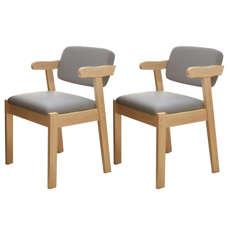 Contemporary Wood Side Chair with Arm Open Back Dining Side Chair for Home Grey 2 Piece Set Natural Wood Clearhalo ' kitchen&dining_furn' 'Dining Chairs' 'Dining Tables & Seating' 'dining_chair' 'furn' 'furn_dining_chair' 'Furniture' 'furniture_dining_chair' 'Kitchen & Dining Furniture' 'kitchen' 3521731