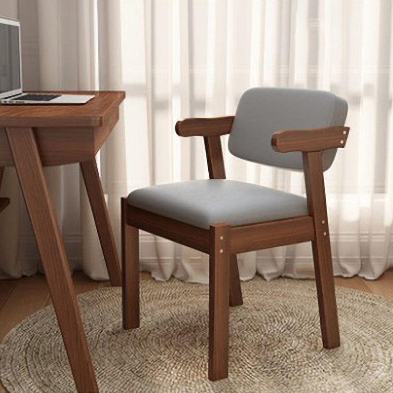 Contemporary Wood Side Chair with Arm Open Back Dining Side Chair for Home Grey 1 Piece Walnut Clearhalo ' kitchen&dining_furn' 'Dining Chairs' 'Dining Tables & Seating' 'dining_chair' 'furn' 'furn_dining_chair' 'Furniture' 'furniture_dining_chair' 'Kitchen & Dining Furniture' 'kitchen' 3521733