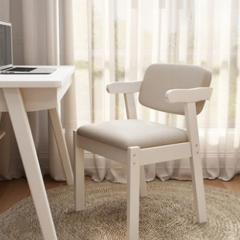 Contemporary Wood Side Chair with Arm Open Back Dining Side Chair for Home Light Gray 1 Piece White Clearhalo ' kitchen&dining_furn' 'Dining Chairs' 'Dining Tables & Seating' 'dining_chair' 'furn' 'furn_dining_chair' 'Furniture' 'furniture_dining_chair' 'Kitchen & Dining Furniture' 'kitchen' 3521736