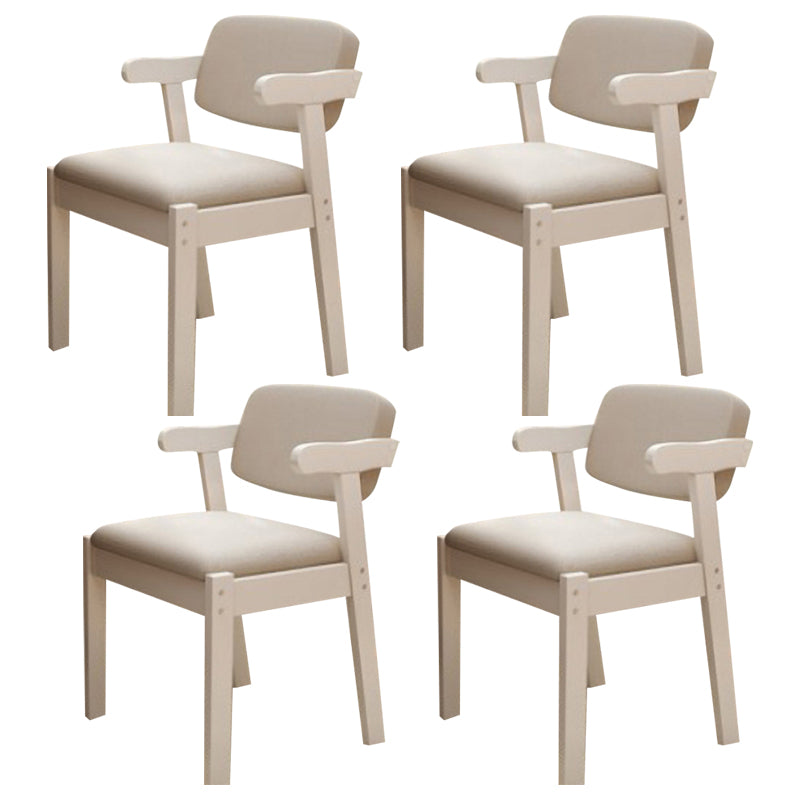 Contemporary Wood Side Chair with Arm Open Back Dining Side Chair for Home Light Gray 4 Piece Set White Clearhalo ' kitchen&dining_furn' 'Dining Chairs' 'Dining Tables & Seating' 'dining_chair' 'furn' 'furn_dining_chair' 'Furniture' 'furniture_dining_chair' 'Kitchen & Dining Furniture' 'kitchen' 3521738