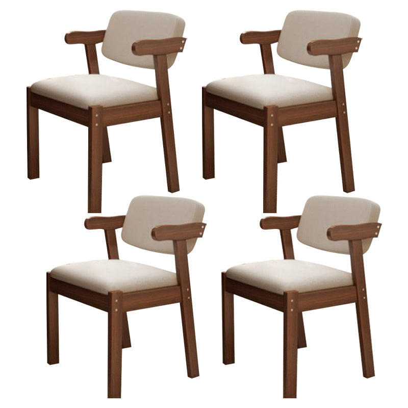 Contemporary Wood Side Chair with Arm Open Back Dining Side Chair for Home Light Gray 4 Piece Set Walnut Clearhalo ' kitchen&dining_furn' 'Dining Chairs' 'Dining Tables & Seating' 'dining_chair' 'furn' 'furn_dining_chair' 'Furniture' 'furniture_dining_chair' 'Kitchen & Dining Furniture' 'kitchen' 3521744