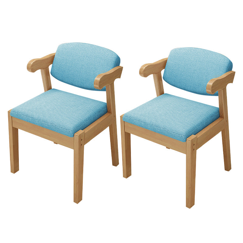 Contemporary Wood Side Chair with Arm Open Back Dining Side Chair for Home Sky Blue 2 Piece Set Natural Wood Clearhalo ' kitchen&dining_furn' 'Dining Chairs' 'Dining Tables & Seating' 'dining_chair' 'furn' 'furn_dining_chair' 'Furniture' 'furniture_dining_chair' 'Kitchen & Dining Furniture' 'kitchen' 3521752