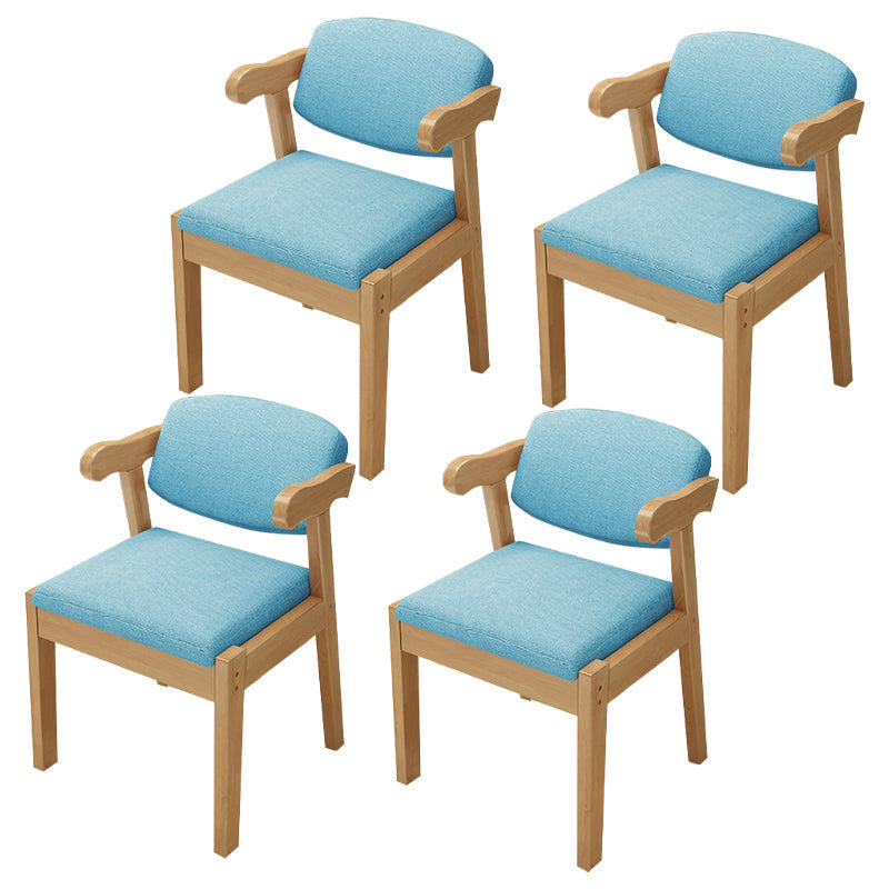 Contemporary Wood Side Chair with Arm Open Back Dining Side Chair for Home Sky Blue 4 Piece Set Natural Wood Clearhalo ' kitchen&dining_furn' 'Dining Chairs' 'Dining Tables & Seating' 'dining_chair' 'furn' 'furn_dining_chair' 'Furniture' 'furniture_dining_chair' 'Kitchen & Dining Furniture' 'kitchen' 3521753