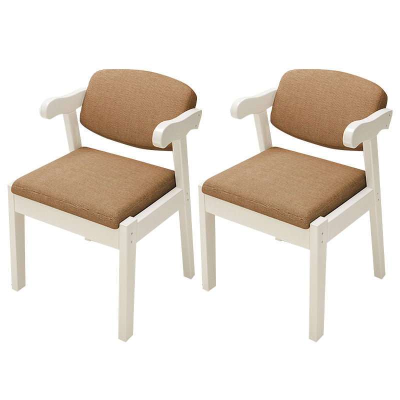 Contemporary Wood Side Chair with Arm Open Back Dining Side Chair for Home Coffee 2 Piece Set White Clearhalo ' kitchen&dining_furn' 'Dining Chairs' 'Dining Tables & Seating' 'dining_chair' 'furn' 'furn_dining_chair' 'Furniture' 'furniture_dining_chair' 'Kitchen & Dining Furniture' 'kitchen' 3521755