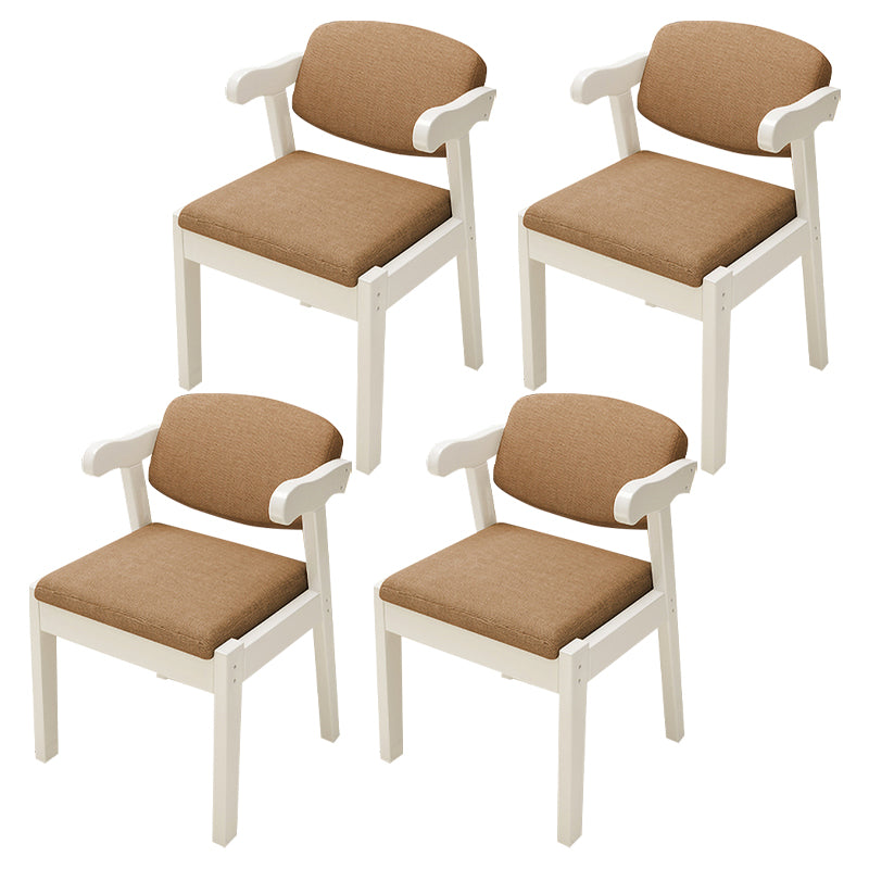Contemporary Wood Side Chair with Arm Open Back Dining Side Chair for Home Coffee 4 Piece Set White Clearhalo ' kitchen&dining_furn' 'Dining Chairs' 'Dining Tables & Seating' 'dining_chair' 'furn' 'furn_dining_chair' 'Furniture' 'furniture_dining_chair' 'Kitchen & Dining Furniture' 'kitchen' 3521756