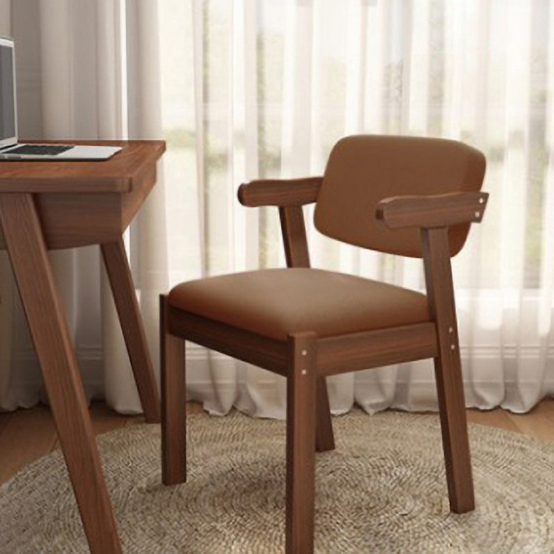 Contemporary Wood Side Chair with Arm Open Back Dining Side Chair for Home Coffee 1 Piece Walnut Clearhalo ' kitchen&dining_furn' 'Dining Chairs' 'Dining Tables & Seating' 'dining_chair' 'furn' 'furn_dining_chair' 'Furniture' 'furniture_dining_chair' 'Kitchen & Dining Furniture' 'kitchen' 3521760