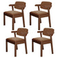 Contemporary Wood Side Chair with Arm Open Back Dining Side Chair for Home Coffee 4 Piece Set Walnut Clearhalo ' kitchen&dining_furn' 'Dining Chairs' 'Dining Tables & Seating' 'dining_chair' 'furn' 'furn_dining_chair' 'Furniture' 'furniture_dining_chair' 'Kitchen & Dining Furniture' 'kitchen' 3521762