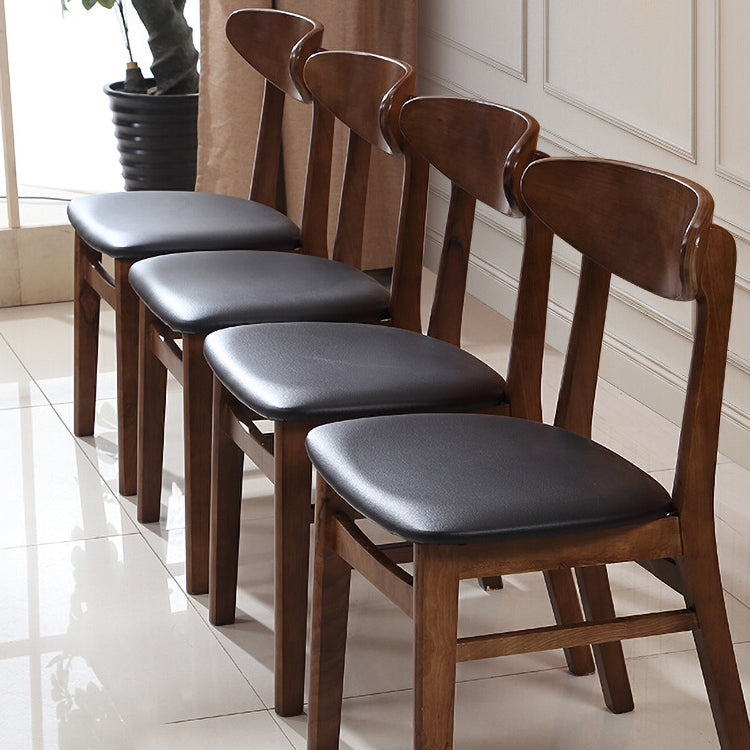 Contemporary Dining Chair 16.5'' Wide Open Side Chair with 4 Wood Legs for Home Use Clearhalo ' kitchen&dining_furn' 'Dining Chairs' 'Dining Tables & Seating' 'dining_chair' 'furn' 'furn_dining_chair' 'Furniture' 'furniture_dining_chair' 'Kitchen & Dining Furniture' 'kitchen' 3521763