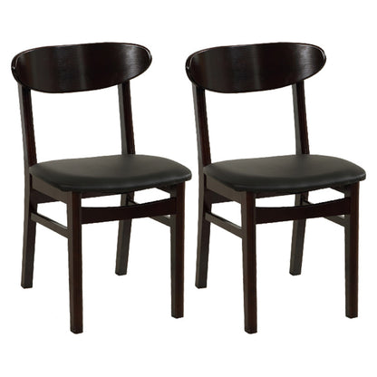Contemporary Dining Chair 16.5'' Wide Open Side Chair with 4 Wood Legs for Home Use Textured Black 2 Piece Set Black Clearhalo ' kitchen&dining_furn' 'Dining Chairs' 'Dining Tables & Seating' 'dining_chair' 'furn' 'furn_dining_chair' 'Furniture' 'furniture_dining_chair' 'Kitchen & Dining Furniture' 'kitchen' 3521764