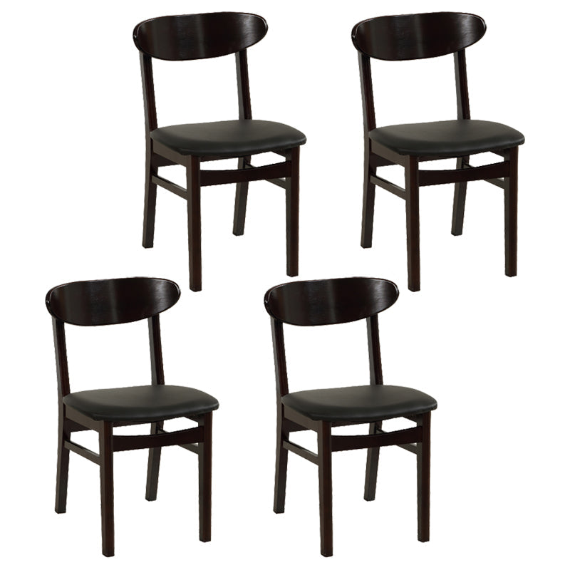 Contemporary Dining Chair 16.5'' Wide Open Side Chair with 4 Wood Legs for Home Use Textured Black 4 Piece Set Black Clearhalo ' kitchen&dining_furn' 'Dining Chairs' 'Dining Tables & Seating' 'dining_chair' 'furn' 'furn_dining_chair' 'Furniture' 'furniture_dining_chair' 'Kitchen & Dining Furniture' 'kitchen' 3521766