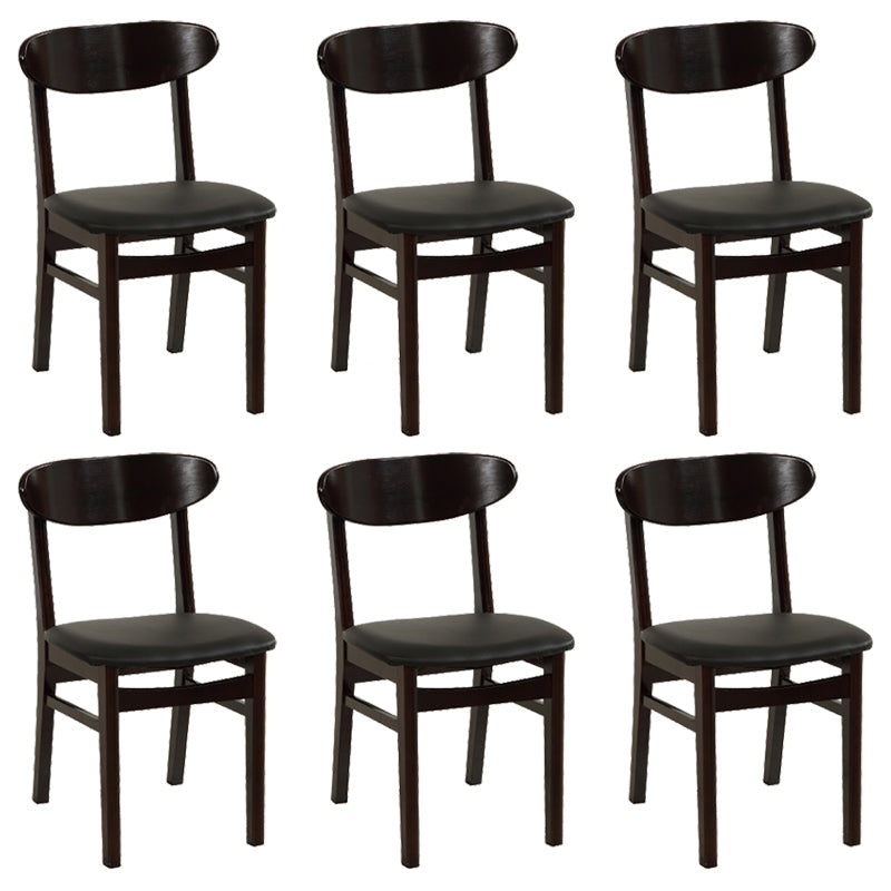 Contemporary Dining Chair 16.5'' Wide Open Side Chair with 4 Wood Legs for Home Use Textured Black 6 Piece Set Black Clearhalo ' kitchen&dining_furn' 'Dining Chairs' 'Dining Tables & Seating' 'dining_chair' 'furn' 'furn_dining_chair' 'Furniture' 'furniture_dining_chair' 'Kitchen & Dining Furniture' 'kitchen' 3521767