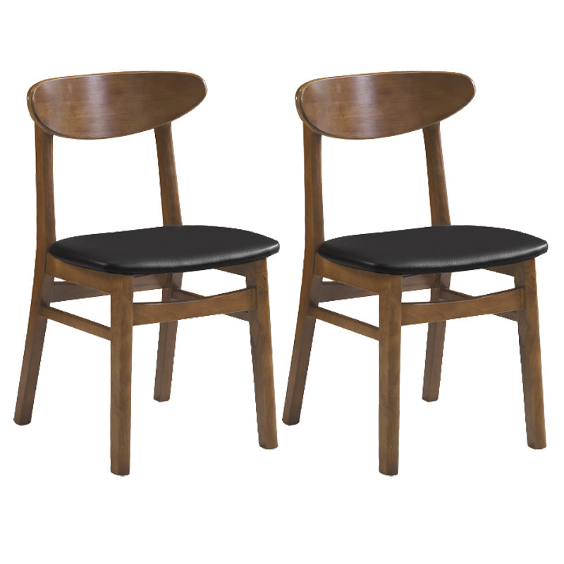 Contemporary Dining Chair 16.5'' Wide Open Side Chair with 4 Wood Legs for Home Use Textured Black 2 Piece Set Brown Clearhalo ' kitchen&dining_furn' 'Dining Chairs' 'Dining Tables & Seating' 'dining_chair' 'furn' 'furn_dining_chair' 'Furniture' 'furniture_dining_chair' 'Kitchen & Dining Furniture' 'kitchen' 3521770