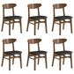 Contemporary Dining Chair 16.5'' Wide Open Side Chair with 4 Wood Legs for Home Use Textured Black 6 Piece Set Brown Clearhalo ' kitchen&dining_furn' 'Dining Chairs' 'Dining Tables & Seating' 'dining_chair' 'furn' 'furn_dining_chair' 'Furniture' 'furniture_dining_chair' 'Kitchen & Dining Furniture' 'kitchen' 3521774