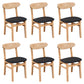 Contemporary Dining Chair 16.5'' Wide Open Side Chair with 4 Wood Legs for Home Use Textured Black 6 Piece Set Natural Wood Clearhalo ' kitchen&dining_furn' 'Dining Chairs' 'Dining Tables & Seating' 'dining_chair' 'furn' 'furn_dining_chair' 'Furniture' 'furniture_dining_chair' 'Kitchen & Dining Furniture' 'kitchen' 3521779