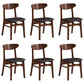 Contemporary Dining Chair 16.5'' Wide Open Side Chair with 4 Wood Legs for Home Use Textured Black 6 Piece Set Walnut Clearhalo ' kitchen&dining_furn' 'Dining Chairs' 'Dining Tables & Seating' 'dining_chair' 'furn' 'furn_dining_chair' 'Furniture' 'furniture_dining_chair' 'Kitchen & Dining Furniture' 'kitchen' 3521786