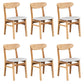 Contemporary Dining Chair 16.5'' Wide Open Side Chair with 4 Wood Legs for Home Use White 6 Piece Set Natural Wood Clearhalo ' kitchen&dining_furn' 'Dining Chairs' 'Dining Tables & Seating' 'dining_chair' 'furn' 'furn_dining_chair' 'Furniture' 'furniture_dining_chair' 'Kitchen & Dining Furniture' 'kitchen' 3521792