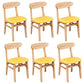 Contemporary Dining Chair 16.5'' Wide Open Side Chair with 4 Wood Legs for Home Use Yellow 6 Piece Set Natural Wood Clearhalo ' kitchen&dining_furn' 'Dining Chairs' 'Dining Tables & Seating' 'dining_chair' 'furn' 'furn_dining_chair' 'Furniture' 'furniture_dining_chair' 'Kitchen & Dining Furniture' 'kitchen' 3521795