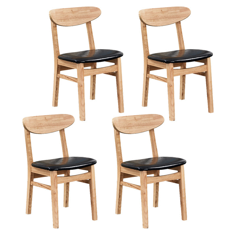 Contemporary Dining Chair 16.5'' Wide Open Side Chair with 4 Wood Legs for Home Use Gloss Black 4 Piece Set Natural Wood Clearhalo ' kitchen&dining_furn' 'Dining Chairs' 'Dining Tables & Seating' 'dining_chair' 'furn' 'furn_dining_chair' 'Furniture' 'furniture_dining_chair' 'Kitchen & Dining Furniture' 'kitchen' 3521800