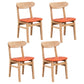 Contemporary Dining Chair 16.5'' Wide Open Side Chair with 4 Wood Legs for Home Use Orange 4 Piece Set Natural Wood Clearhalo ' kitchen&dining_furn' 'Dining Chairs' 'Dining Tables & Seating' 'dining_chair' 'furn' 'furn_dining_chair' 'Furniture' 'furniture_dining_chair' 'Kitchen & Dining Furniture' 'kitchen' 3521803