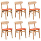 Contemporary Dining Chair 16.5'' Wide Open Side Chair with 4 Wood Legs for Home Use Orange 6 Piece Set Natural Wood Clearhalo ' kitchen&dining_furn' 'Dining Chairs' 'Dining Tables & Seating' 'dining_chair' 'furn' 'furn_dining_chair' 'Furniture' 'furniture_dining_chair' 'Kitchen & Dining Furniture' 'kitchen' 3521804
