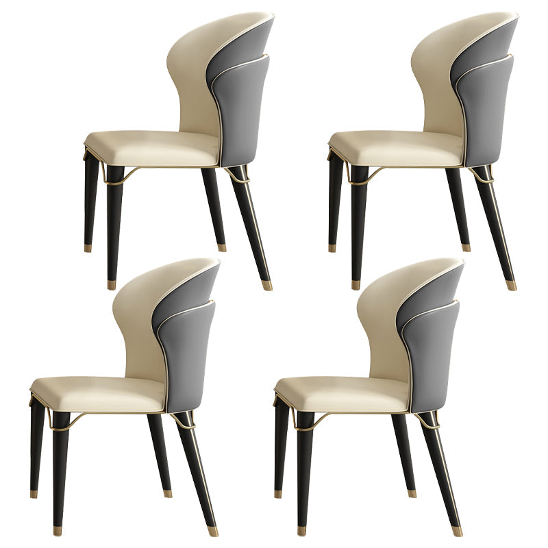 Nordic Style Solid Wood Dining Room Chair Wingback Arm Chair for Home Use Dark Gray 4 Piece Set Clearhalo ' kitchen&dining_furn' 'Dining Chairs' 'Dining Tables & Seating' 'dining_chair' 'furn' 'furn_dining_chair' 'Furniture' 'furniture_dining_chair' 'Kitchen & Dining Furniture' 'kitchen' 3521813