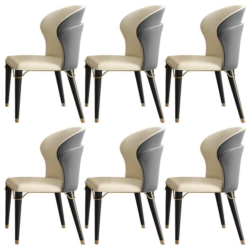 Nordic Style Solid Wood Dining Room Chair Wingback Arm Chair for Home Use Dark Gray 6 Piece Set Clearhalo ' kitchen&dining_furn' 'Dining Chairs' 'Dining Tables & Seating' 'dining_chair' 'furn' 'furn_dining_chair' 'Furniture' 'furniture_dining_chair' 'Kitchen & Dining Furniture' 'kitchen' 3521815