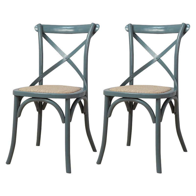 Solid Wood Traditional Dining Chairs Matte Finish Cross Back Side Chair Grey 2 Piece Set Clearhalo ' kitchen&dining_furn' 'Dining Chairs' 'Dining Tables & Seating' 'dining_chair' 'furn' 'furn_dining_chair' 'Furniture' 'furniture_dining_chair' 'Kitchen & Dining Furniture' 'kitchen' 3521825