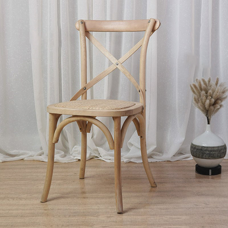 Solid Wood Traditional Dining Chairs Matte Finish Cross Back Side Chair Clearhalo ' kitchen&dining_furn' 'Dining Chairs' 'Dining Tables & Seating' 'dining_chair' 'furn' 'furn_dining_chair' 'Furniture' 'furniture_dining_chair' 'Kitchen & Dining Furniture' 'kitchen' 3521826