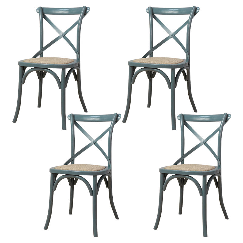 Solid Wood Traditional Dining Chairs Matte Finish Cross Back Side Chair Grey 4 Piece Set Clearhalo ' kitchen&dining_furn' 'Dining Chairs' 'Dining Tables & Seating' 'dining_chair' 'furn' 'furn_dining_chair' 'Furniture' 'furniture_dining_chair' 'Kitchen & Dining Furniture' 'kitchen' 3521828