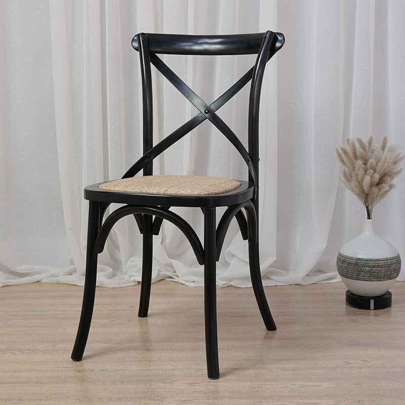 Solid Wood Traditional Dining Chairs Matte Finish Cross Back Side Chair Antique Black 1 Piece Clearhalo ' kitchen&dining_furn' 'Dining Chairs' 'Dining Tables & Seating' 'dining_chair' 'furn' 'furn_dining_chair' 'Furniture' 'furniture_dining_chair' 'Kitchen & Dining Furniture' 'kitchen' 3521830