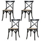 Solid Wood Traditional Dining Chairs Matte Finish Cross Back Side Chair Antique Black 4 Piece Set Clearhalo ' kitchen&dining_furn' 'Dining Chairs' 'Dining Tables & Seating' 'dining_chair' 'furn' 'furn_dining_chair' 'Furniture' 'furniture_dining_chair' 'Kitchen & Dining Furniture' 'kitchen' 3521834