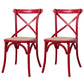 Solid Wood Traditional Dining Chairs Matte Finish Cross Back Side Chair Dark Red 2 Piece Set Clearhalo ' kitchen&dining_furn' 'Dining Chairs' 'Dining Tables & Seating' 'dining_chair' 'furn' 'furn_dining_chair' 'Furniture' 'furniture_dining_chair' 'Kitchen & Dining Furniture' 'kitchen' 3521837
