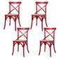 Solid Wood Traditional Dining Chairs Matte Finish Cross Back Side Chair Dark Red 4 Piece Set Clearhalo ' kitchen&dining_furn' 'Dining Chairs' 'Dining Tables & Seating' 'dining_chair' 'furn' 'furn_dining_chair' 'Furniture' 'furniture_dining_chair' 'Kitchen & Dining Furniture' 'kitchen' 3521839