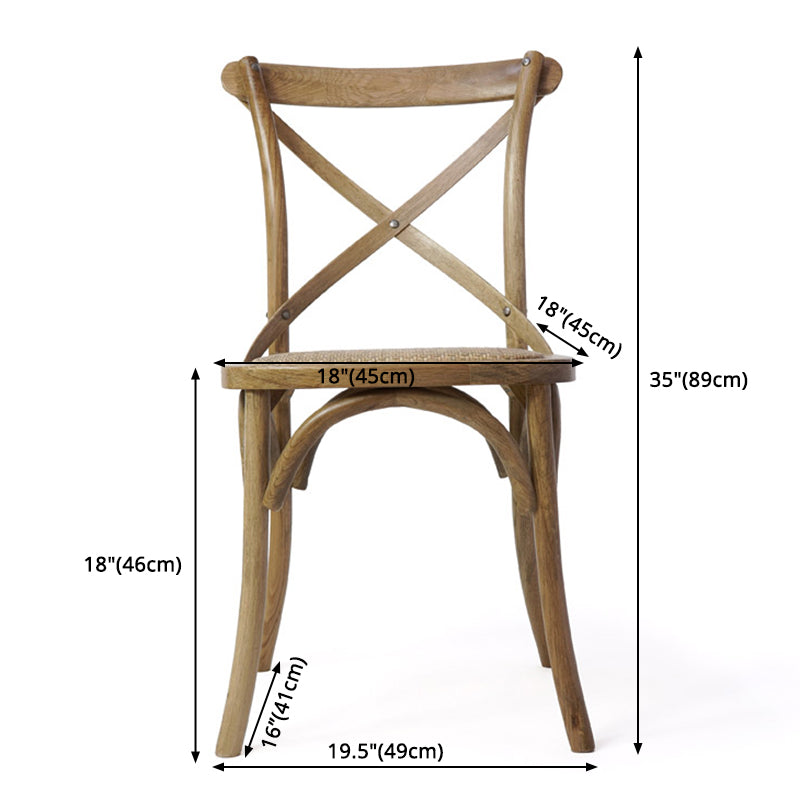 Solid Wood Traditional Dining Chairs Matte Finish Cross Back Side Chair Clearhalo ' kitchen&dining_furn' 'Dining Chairs' 'Dining Tables & Seating' 'dining_chair' 'furn' 'furn_dining_chair' 'Furniture' 'furniture_dining_chair' 'Kitchen & Dining Furniture' 'kitchen' 3521840