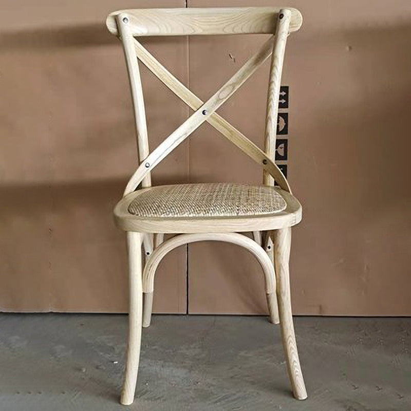 Solid Wood Traditional Dining Chairs Matte Finish Cross Back Side Chair Natural 1 Piece Clearhalo ' kitchen&dining_furn' 'Dining Chairs' 'Dining Tables & Seating' 'dining_chair' 'furn' 'furn_dining_chair' 'Furniture' 'furniture_dining_chair' 'Kitchen & Dining Furniture' 'kitchen' 3521841