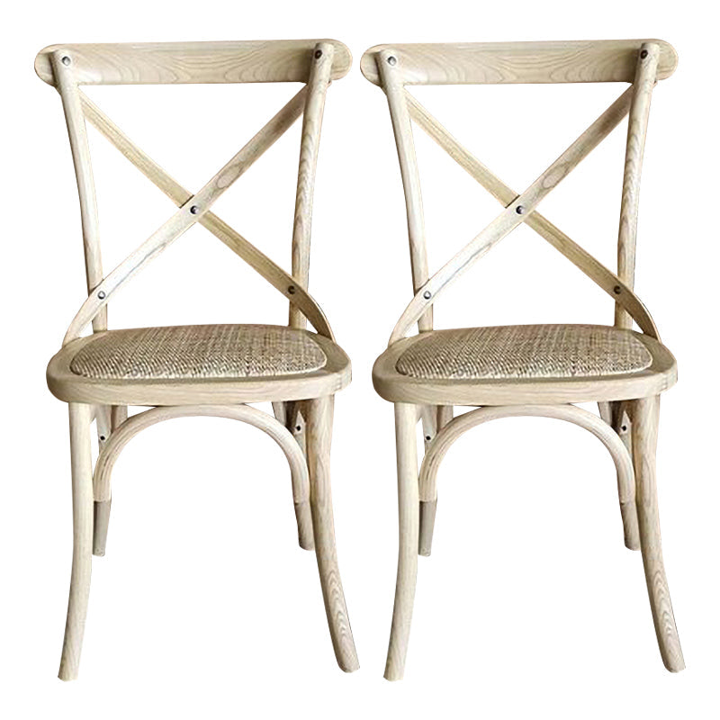 Solid Wood Traditional Dining Chairs Matte Finish Cross Back Side Chair Natural 2 Piece Set Clearhalo ' kitchen&dining_furn' 'Dining Chairs' 'Dining Tables & Seating' 'dining_chair' 'furn' 'furn_dining_chair' 'Furniture' 'furniture_dining_chair' 'Kitchen & Dining Furniture' 'kitchen' 3521842