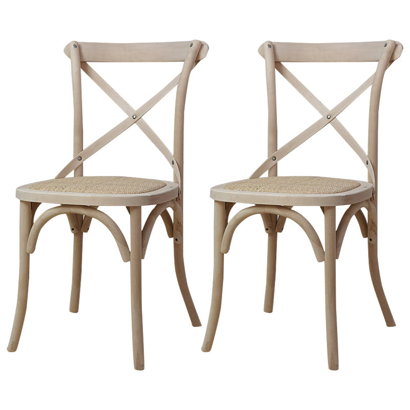Solid Wood Traditional Dining Chairs Matte Finish Cross Back Side Chair White 2 Piece Set Clearhalo ' kitchen&dining_furn' 'Dining Chairs' 'Dining Tables & Seating' 'dining_chair' 'furn' 'furn_dining_chair' 'Furniture' 'furniture_dining_chair' 'Kitchen & Dining Furniture' 'kitchen' 3521845
