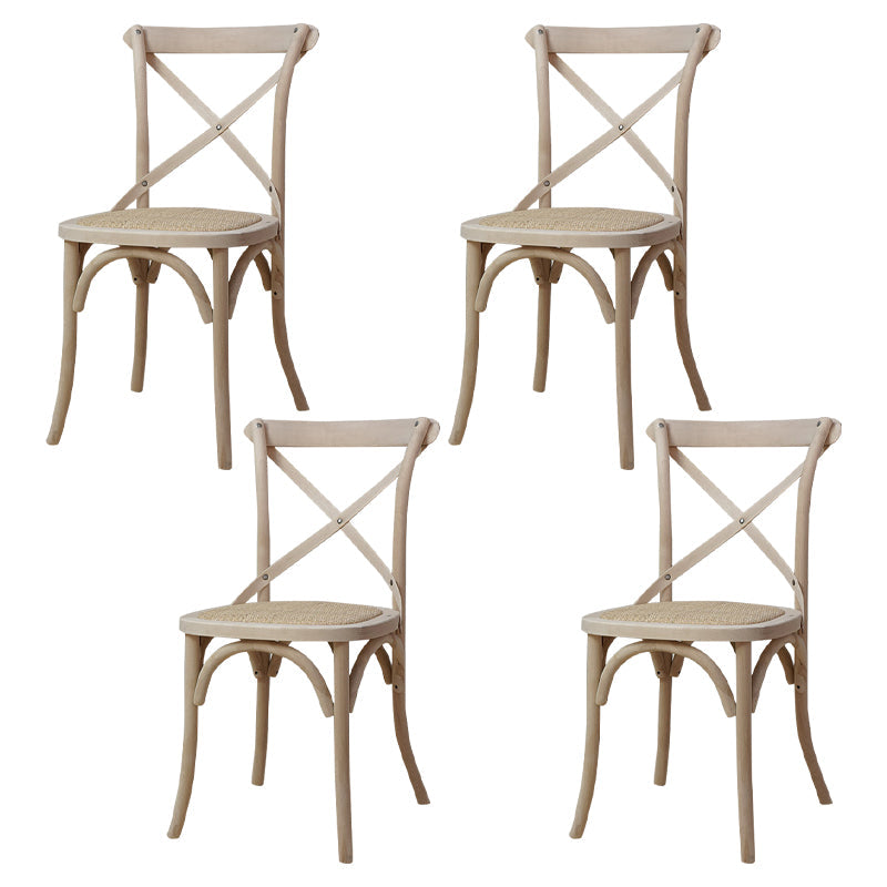 Solid Wood Traditional Dining Chairs Matte Finish Cross Back Side Chair White 4 Piece Set Clearhalo ' kitchen&dining_furn' 'Dining Chairs' 'Dining Tables & Seating' 'dining_chair' 'furn' 'furn_dining_chair' 'Furniture' 'furniture_dining_chair' 'Kitchen & Dining Furniture' 'kitchen' 3521846