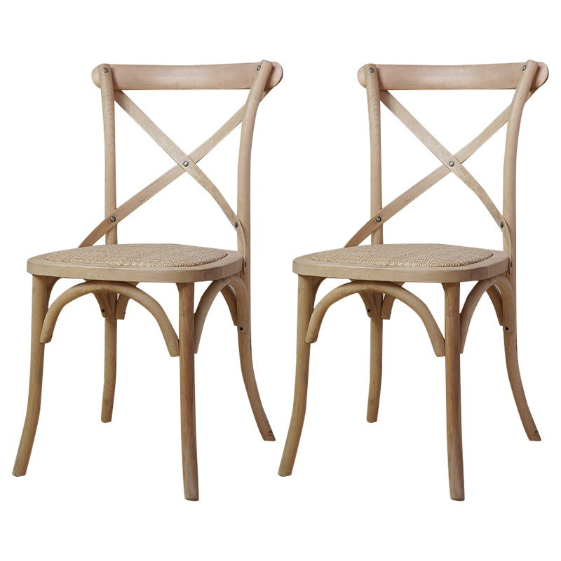 Solid Wood Traditional Dining Chairs Matte Finish Cross Back Side Chair Wood 2 Piece Set Clearhalo ' kitchen&dining_furn' 'Dining Chairs' 'Dining Tables & Seating' 'dining_chair' 'furn' 'furn_dining_chair' 'Furniture' 'furniture_dining_chair' 'Kitchen & Dining Furniture' 'kitchen' 3521848