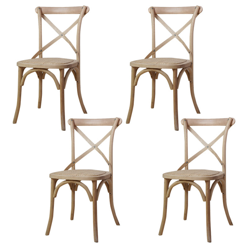 Solid Wood Traditional Dining Chairs Matte Finish Cross Back Side Chair Wood 4 Piece Set Clearhalo ' kitchen&dining_furn' 'Dining Chairs' 'Dining Tables & Seating' 'dining_chair' 'furn' 'furn_dining_chair' 'Furniture' 'furniture_dining_chair' 'Kitchen & Dining Furniture' 'kitchen' 3521849