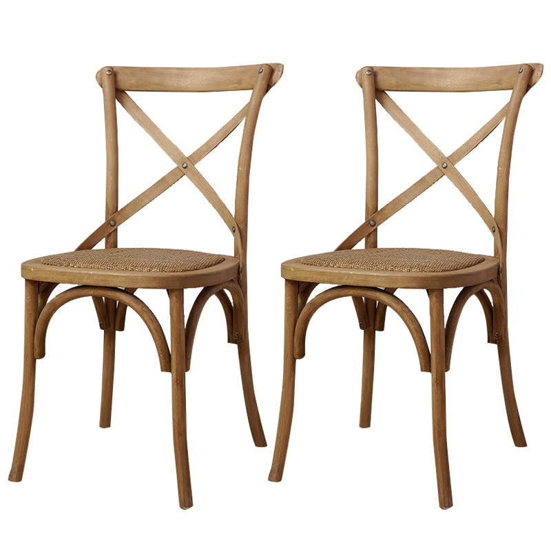 Solid Wood Traditional Dining Chairs Matte Finish Cross Back Side Chair Light Wood 2 Piece Set Clearhalo ' kitchen&dining_furn' 'Dining Chairs' 'Dining Tables & Seating' 'dining_chair' 'furn' 'furn_dining_chair' 'Furniture' 'furniture_dining_chair' 'Kitchen & Dining Furniture' 'kitchen' 3521851