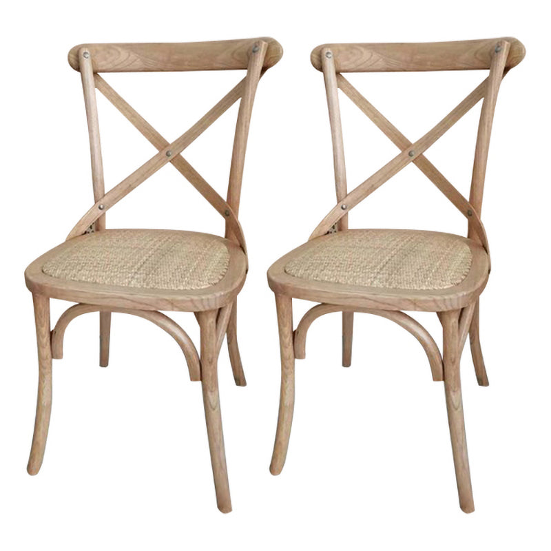 Solid Wood Traditional Dining Chairs Matte Finish Cross Back Side Chair Tan 2 Piece Set Clearhalo ' kitchen&dining_furn' 'Dining Chairs' 'Dining Tables & Seating' 'dining_chair' 'furn' 'furn_dining_chair' 'Furniture' 'furniture_dining_chair' 'Kitchen & Dining Furniture' 'kitchen' 3521854
