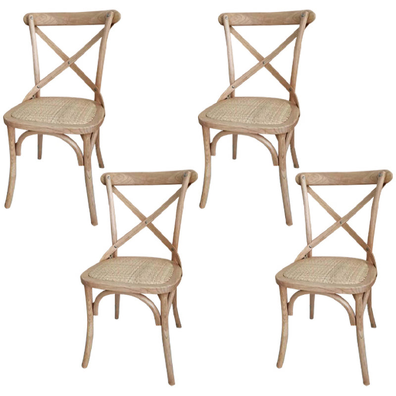 Solid Wood Traditional Dining Chairs Matte Finish Cross Back Side Chair Tan 4 Piece Set Clearhalo ' kitchen&dining_furn' 'Dining Chairs' 'Dining Tables & Seating' 'dining_chair' 'furn' 'furn_dining_chair' 'Furniture' 'furniture_dining_chair' 'Kitchen & Dining Furniture' 'kitchen' 3521855