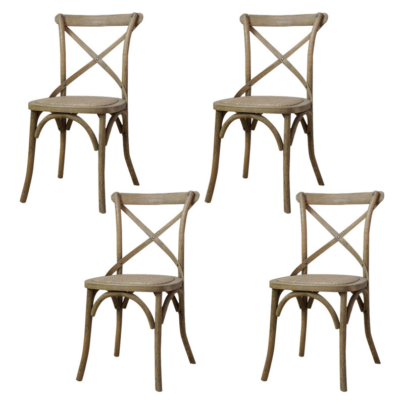 Solid Wood Traditional Dining Chairs Matte Finish Cross Back Side Chair Heather Gray 4 Piece Set Clearhalo ' kitchen&dining_furn' 'Dining Chairs' 'Dining Tables & Seating' 'dining_chair' 'furn' 'furn_dining_chair' 'Furniture' 'furniture_dining_chair' 'Kitchen & Dining Furniture' 'kitchen' 3521867
