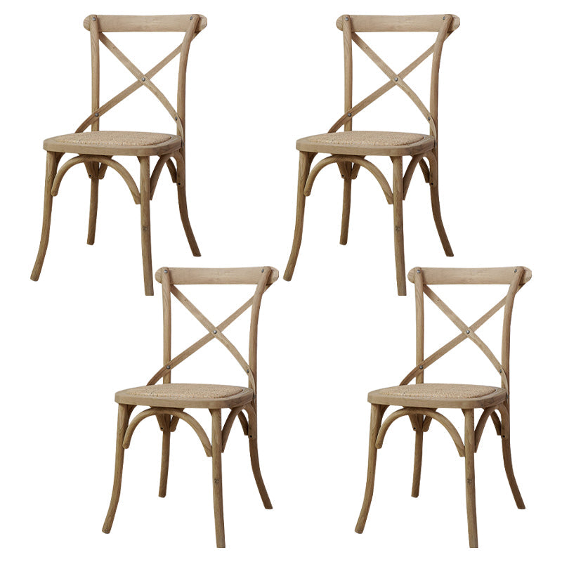 Solid Wood Traditional Dining Chairs Matte Finish Cross Back Side Chair White-Silver 4 Piece Set Clearhalo ' kitchen&dining_furn' 'Dining Chairs' 'Dining Tables & Seating' 'dining_chair' 'furn' 'furn_dining_chair' 'Furniture' 'furniture_dining_chair' 'Kitchen & Dining Furniture' 'kitchen' 3521870