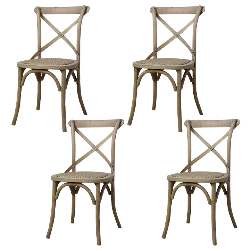 Solid Wood Traditional Dining Chairs Matte Finish Cross Back Side Chair Smoke Gray 4 Piece Set Clearhalo ' kitchen&dining_furn' 'Dining Chairs' 'Dining Tables & Seating' 'dining_chair' 'furn' 'furn_dining_chair' 'Furniture' 'furniture_dining_chair' 'Kitchen & Dining Furniture' 'kitchen' 3521873
