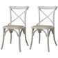Solid Wood Traditional Dining Chairs Matte Finish Cross Back Side Chair Ivory 2 Piece Set Clearhalo ' kitchen&dining_furn' 'Dining Chairs' 'Dining Tables & Seating' 'dining_chair' 'furn' 'furn_dining_chair' 'Furniture' 'furniture_dining_chair' 'Kitchen & Dining Furniture' 'kitchen' 3521875