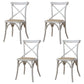 Solid Wood Traditional Dining Chairs Matte Finish Cross Back Side Chair Ivory 4 Piece Set Clearhalo ' kitchen&dining_furn' 'Dining Chairs' 'Dining Tables & Seating' 'dining_chair' 'furn' 'furn_dining_chair' 'Furniture' 'furniture_dining_chair' 'Kitchen & Dining Furniture' 'kitchen' 3521876